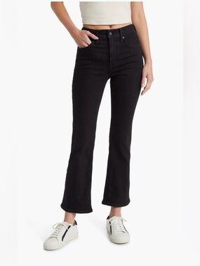Madewell Black Kick Out High Waist Crop Jeans